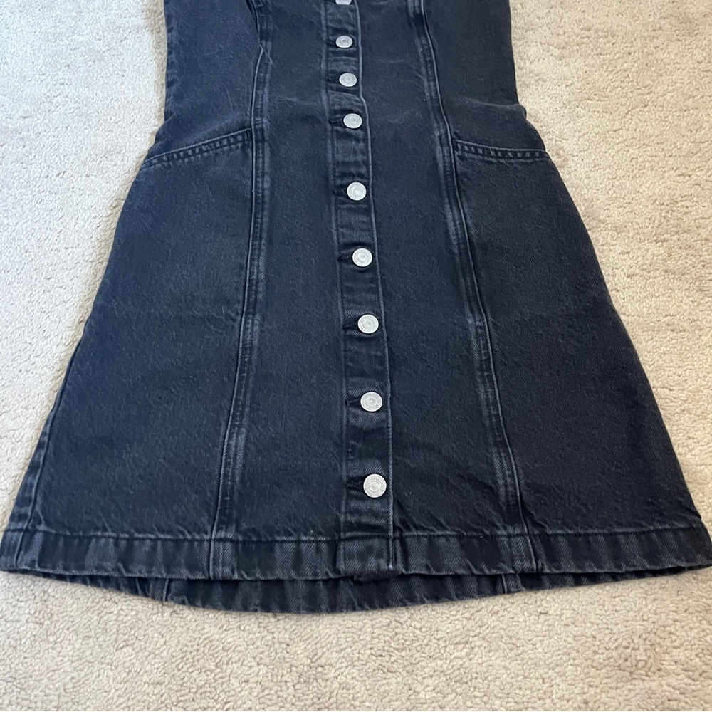 Levi’s Vianna Vest Black Grey Denim Sleeveless Button-Down Dress size XS - Picture 8 of 15